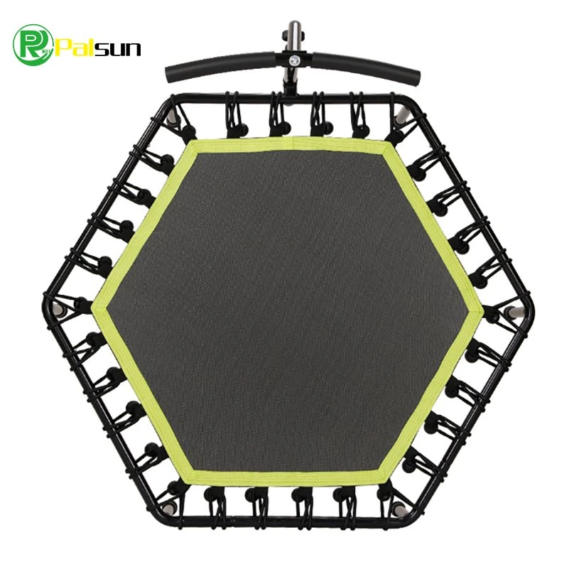 High Quality Jump Sport Adjustable Handle Bar Hex Trampoline Mini Hexagon Trampoline Workout