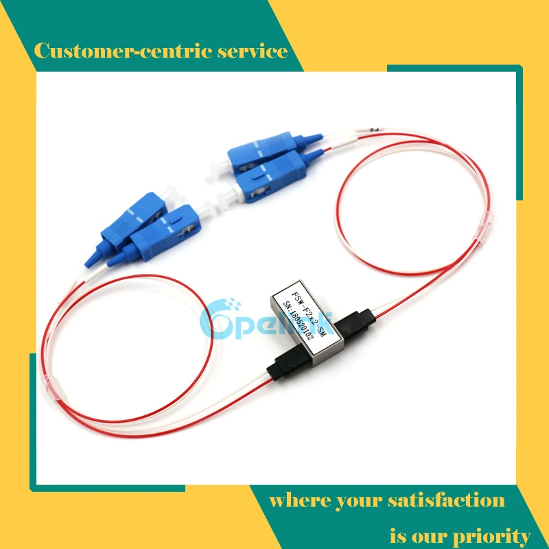High Quality 2X2 Optical Switch with Fast Switching Speed Mechanical Fiber Optic Switch Osw, Singlemode Sc/Upc