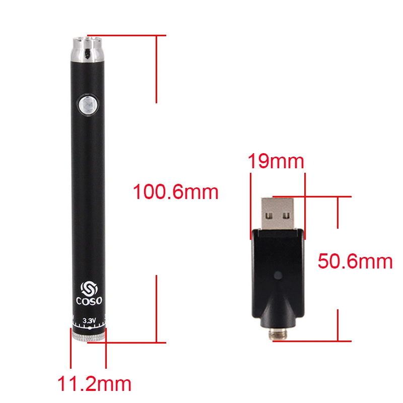 Hot Sell Coso Battery 380mAh Vape Pen Preheating Batteries Variable Voltage 510 Thread Vape Pen Battery