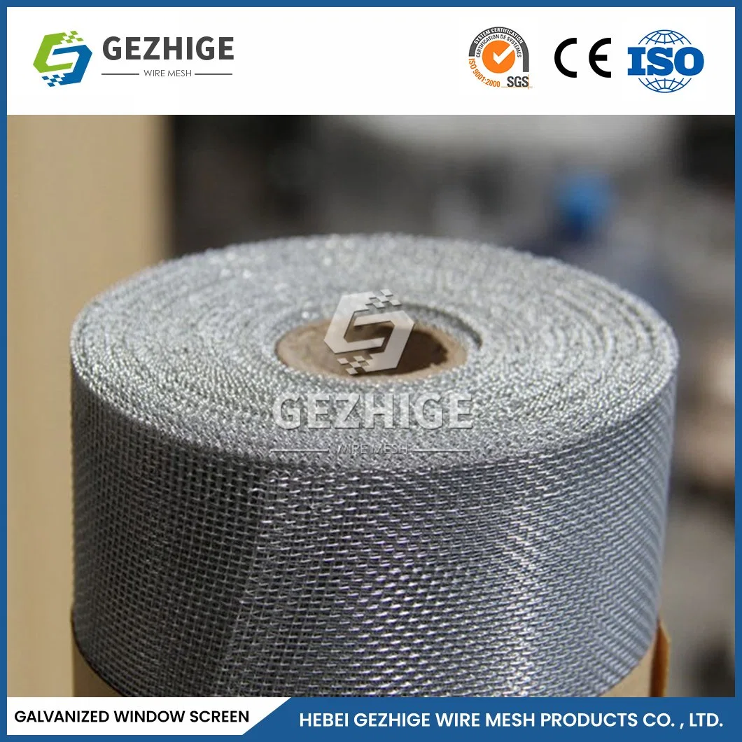 Gezhige Best Window Screens Factory 16 X 16 Mesh Painting Galvanized Steel Insect Windows Screen China Anti Theft Iron Insect Weaving Galvanized Window Screen