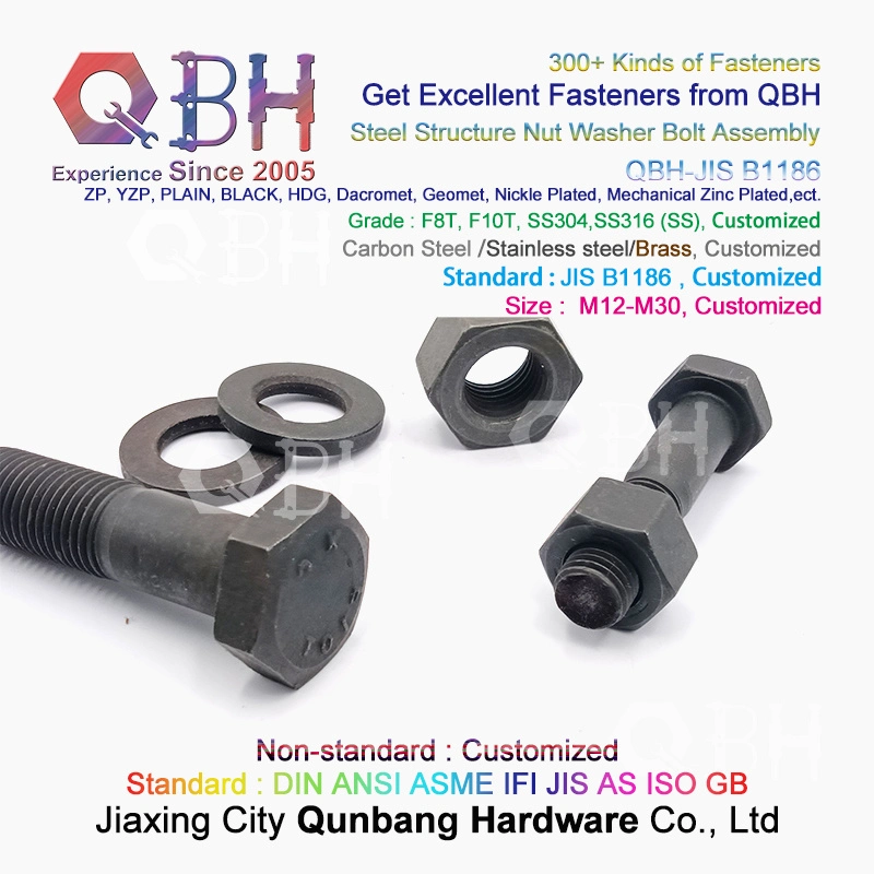 JIS B1186 Standard F8t/F10t Carbon Steel Black Hexgon Steel Nut Washer Bolt Steel Structure Building Fastener Hardware