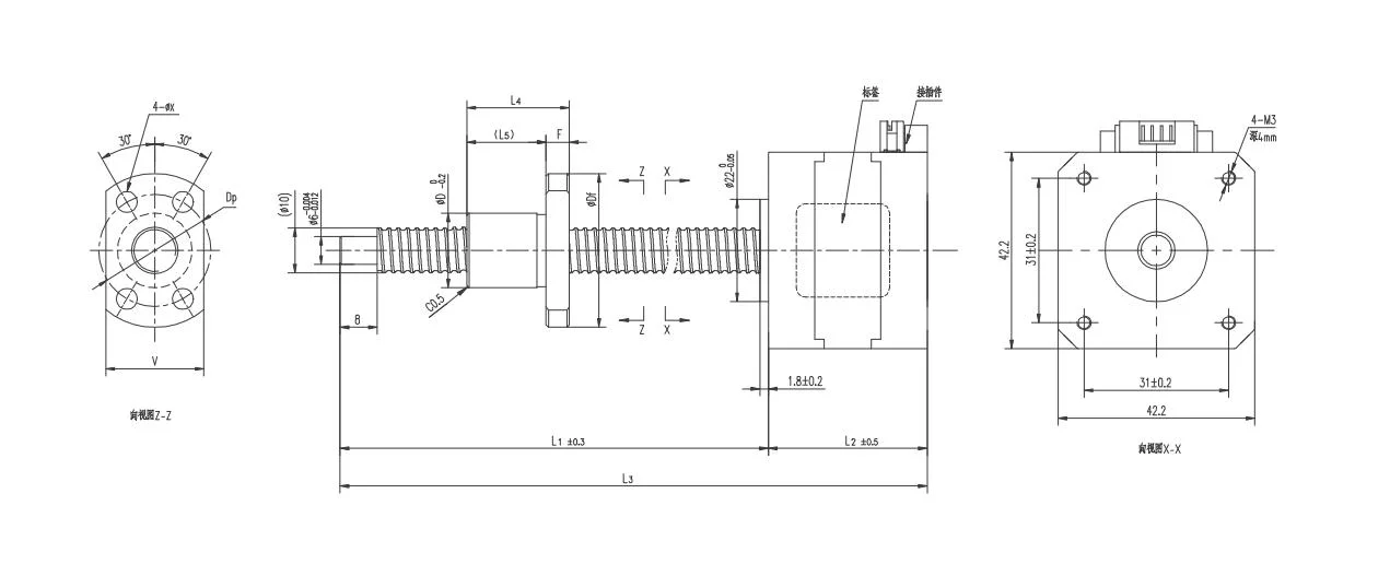 Motores paso a paso de tipo tornillo de bola KGG para equipos industriales CNC serie gssd