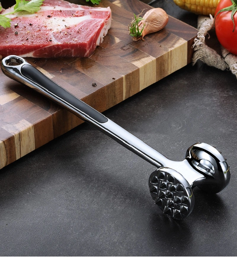 Zinc Alloy Meat Tenderizer Double Sided Non-Slip Handle Meat Mallet Kitchen Tool Esg16353