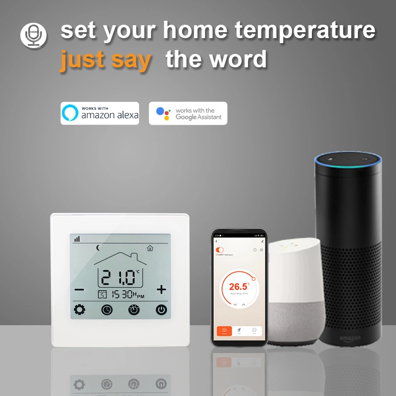 86*86 controlador de calor digital de calentador de pared Alexa Smart Home WiFi 220V 16A 3A