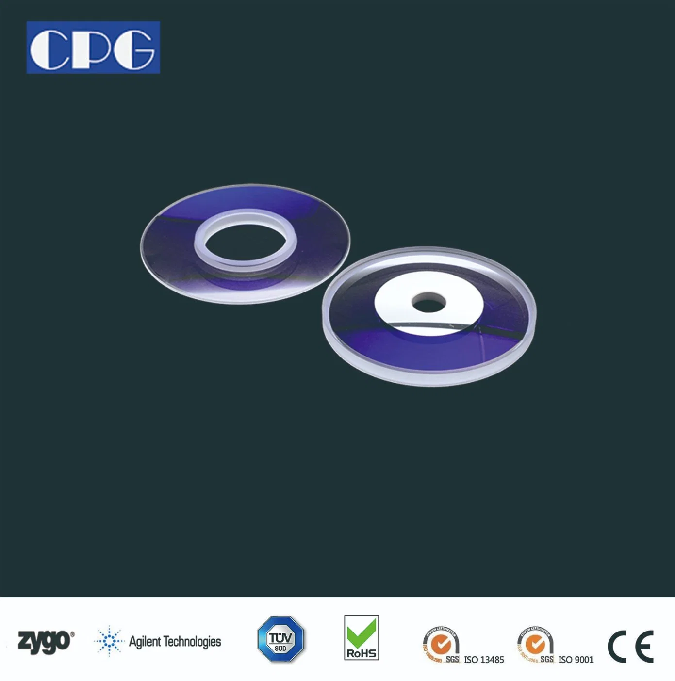 UV Fused Silica JGS1/JGS2 Coated/Uncoated Holed Disk