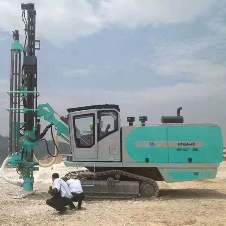 Grupo hidráulico do trator de esteiras de aço de estacas Âncora Rotativo do carvão Jumbo para desmonte DTH superficiais bem Top Hammer Núcleo Rock Drilling Machine