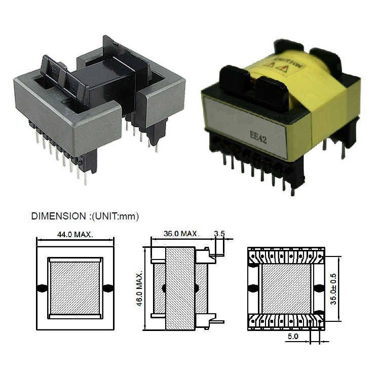 Transformador de alta frequência Ee16 com Bobbin personalizado para High Hi-Pot Tensão