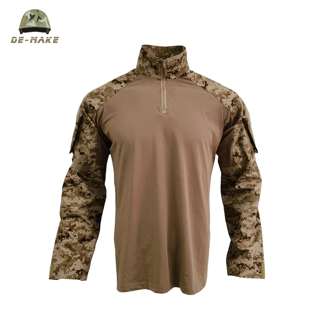 Factory Wholesale Khaki Color Frog Suit Field Combat Tactical Uniform Tactical Long Sleeve Camouflage Shirt