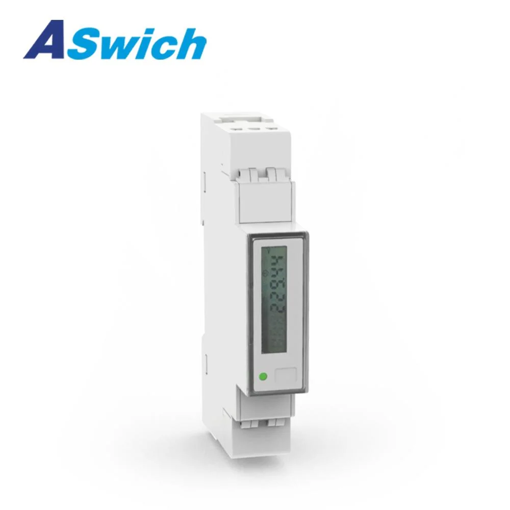 Ein-/dreiphasige DIN-Schiene Aswich Smart Energy Power Meter Electric Messgerät mit LED-Anzeige