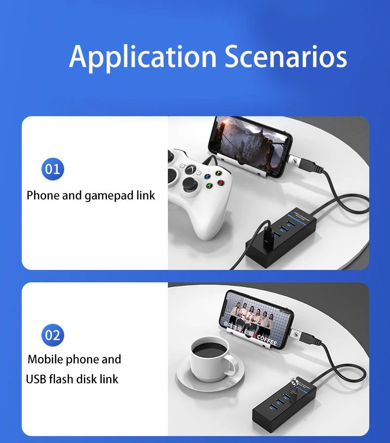 4-портовый адаптер USB-разветвителя usb-концентратора USB-разветвитель usb-порта usb 3.0 Концентратор 3 0 Extender для ноутбука с ОС Windows