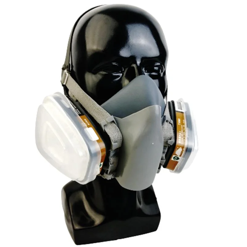 A1p2/A1p3 Dual Filter Civilian Filtering Protective Dust Chemical Gas Against Reusable Air Filter Face Mask