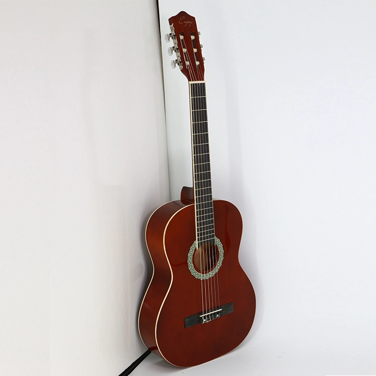 Instruments de musique à cordes chinoises d'usine - Guitare acoustique de polissage avec cordes en nylon - Guitares classiques en contreplaqué de tilleul colorées de 39 pouces pour débutants/étudiants.