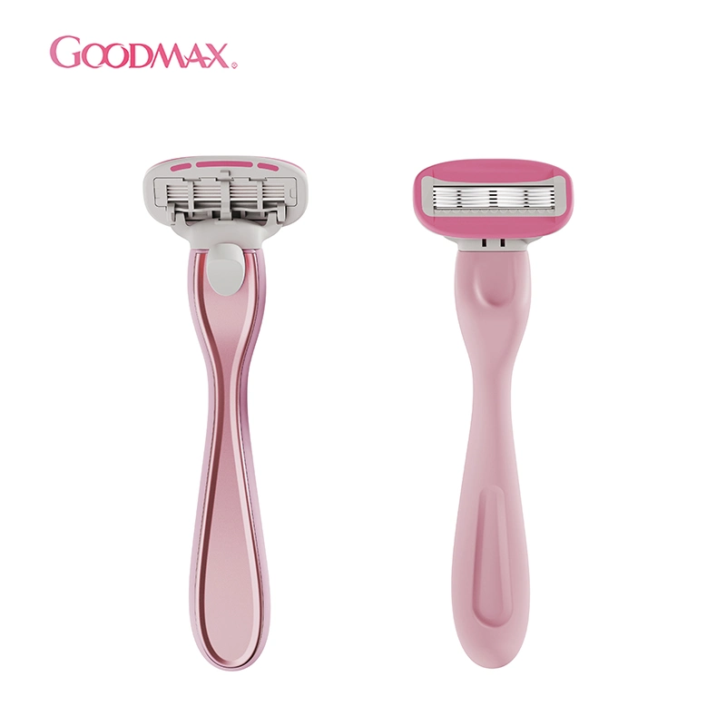 New Arrival 5 Blade Lady System Razor with Metal Handle