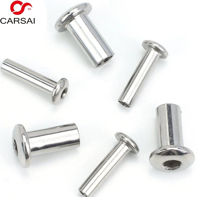 304 Stainless Steel Blue White Zinc Plated Nickle Coated Pan Round Head Socket Allen Hexagon Cleat Nut Furniture Lock Nut