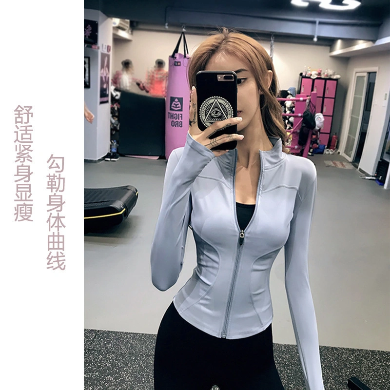 Fashion Fitness Coat Long-Sleeved Women's Autumn Quick-Drying Top