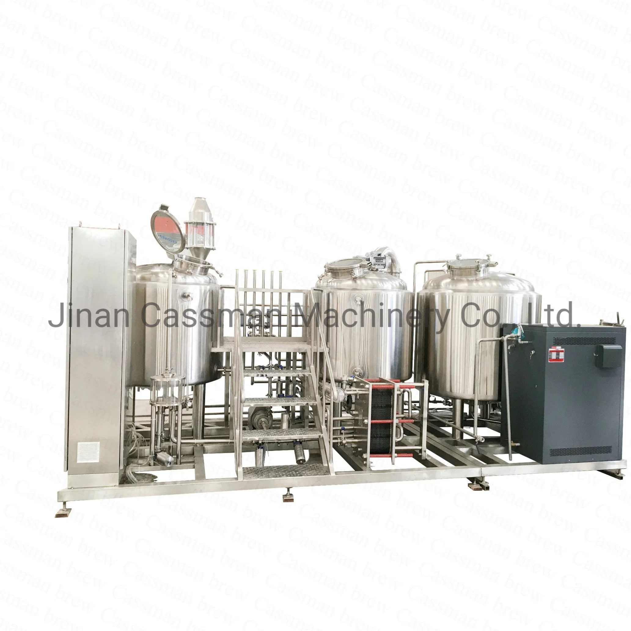 Cassman SUS304 Steam Heating 2 Vessels 1000L Pub Brewery Equipment