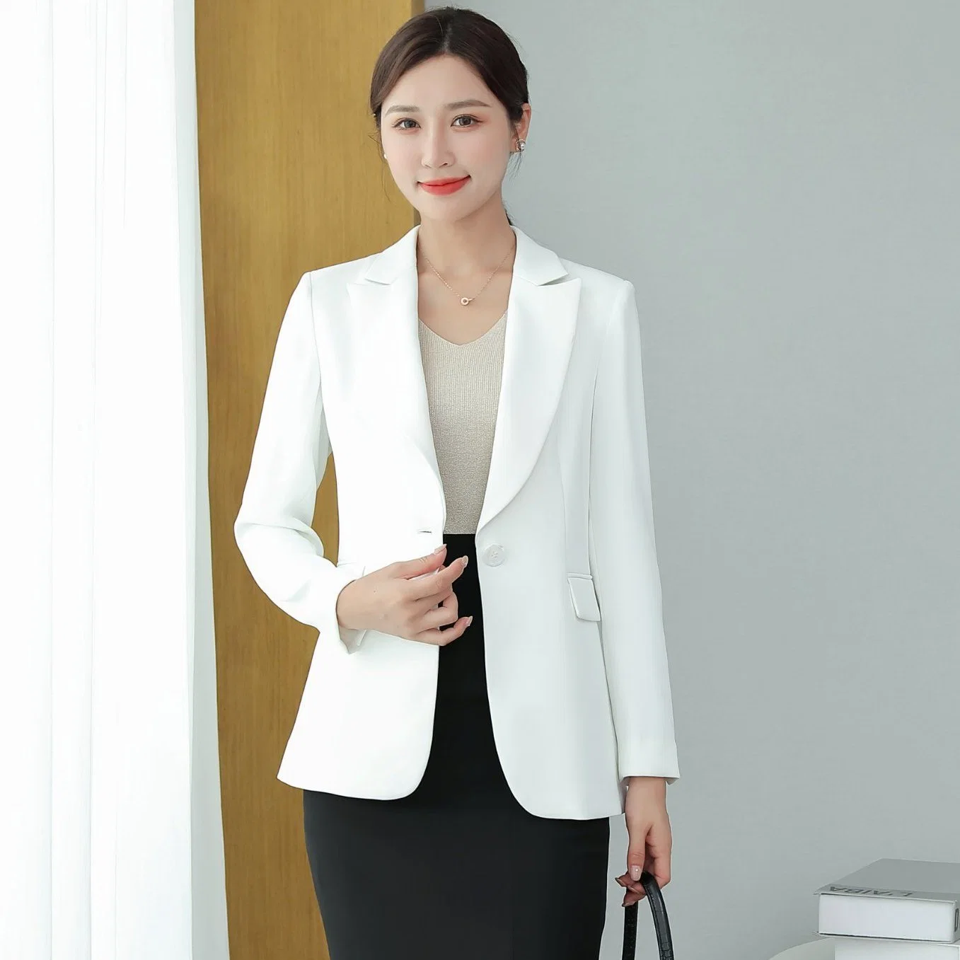 Senhoras Fashion Suit Business Suit White