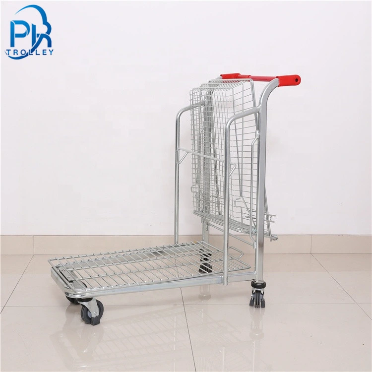 Flat Trolley Supermarket Supplier Supermarket Shelf Hanfolding Shopping Cart Handling Equipment