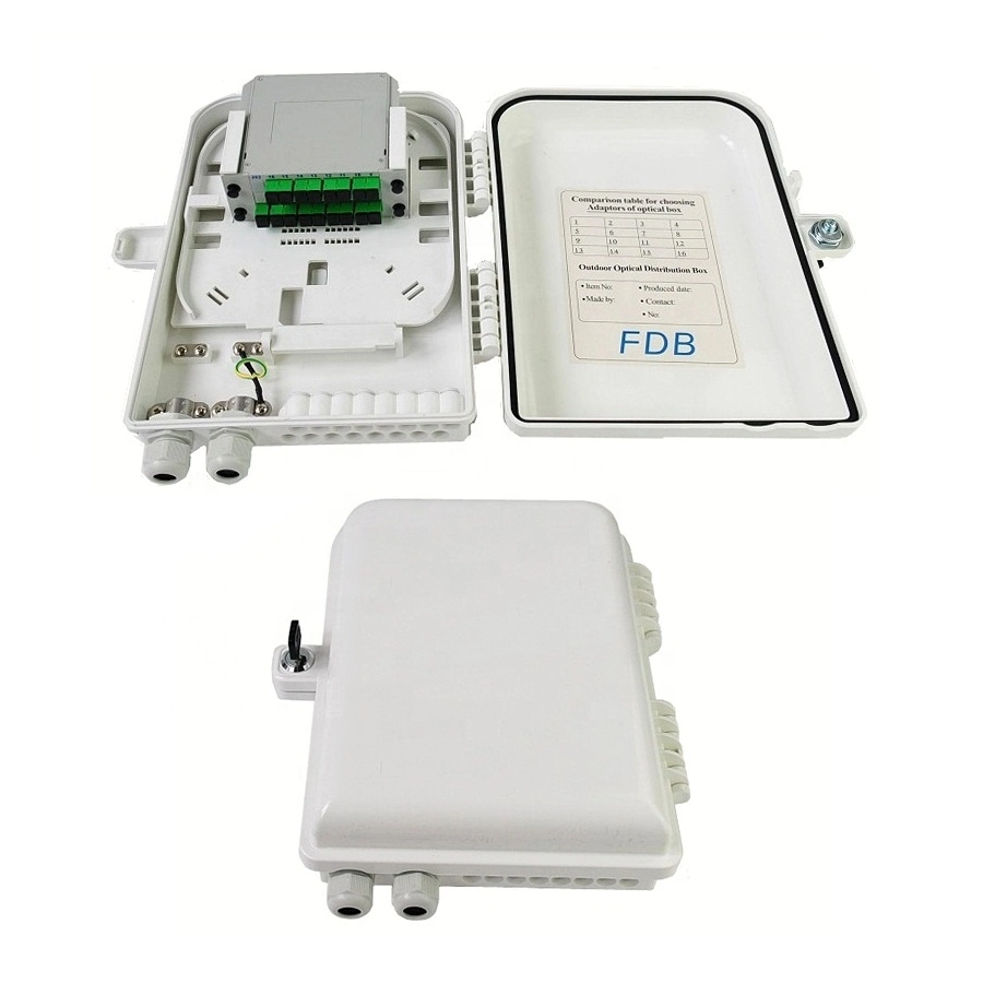 FTTH Fiber Optic Distribution Box 12 Cores High Strength Plastic Outdoor/Indoor FTTH Terminal Box with Splice Tray