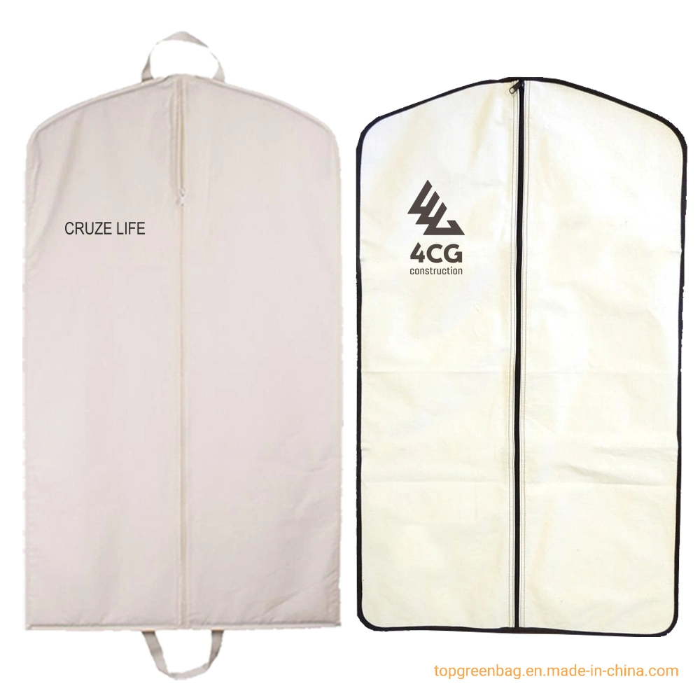 Custom Print Logo Long Suit Dust Cover Clothing Hanging Cotton Garment Bags