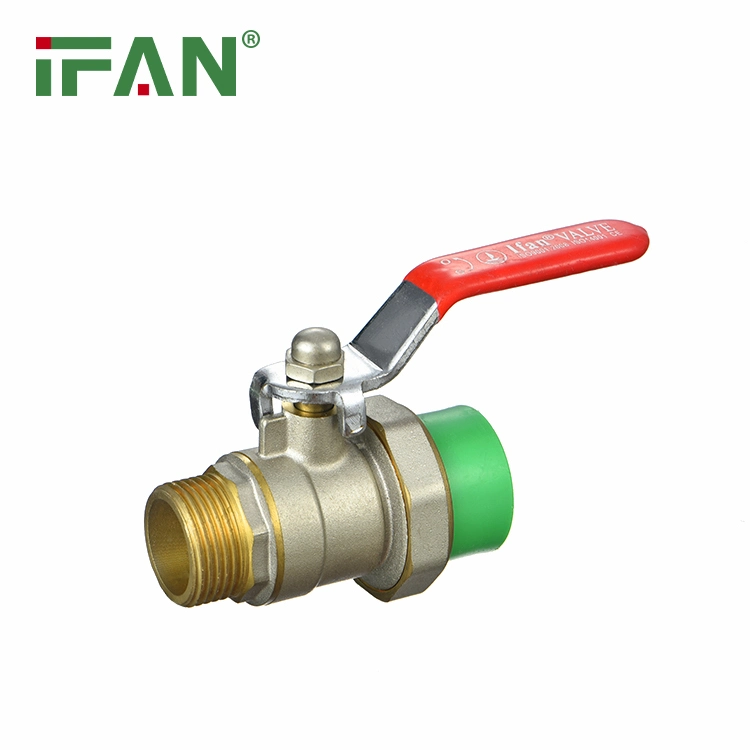 Ifan Male Female Threaded 20-32mm Iron Core Plastic Union PPR Ball Valve