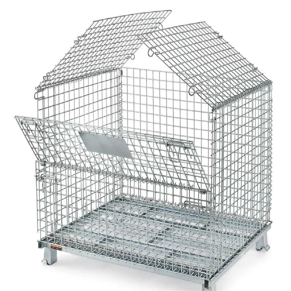 Galvanized Steel Wire Mesh Cage/Pallets Metal Foldable Cage /Storage Box