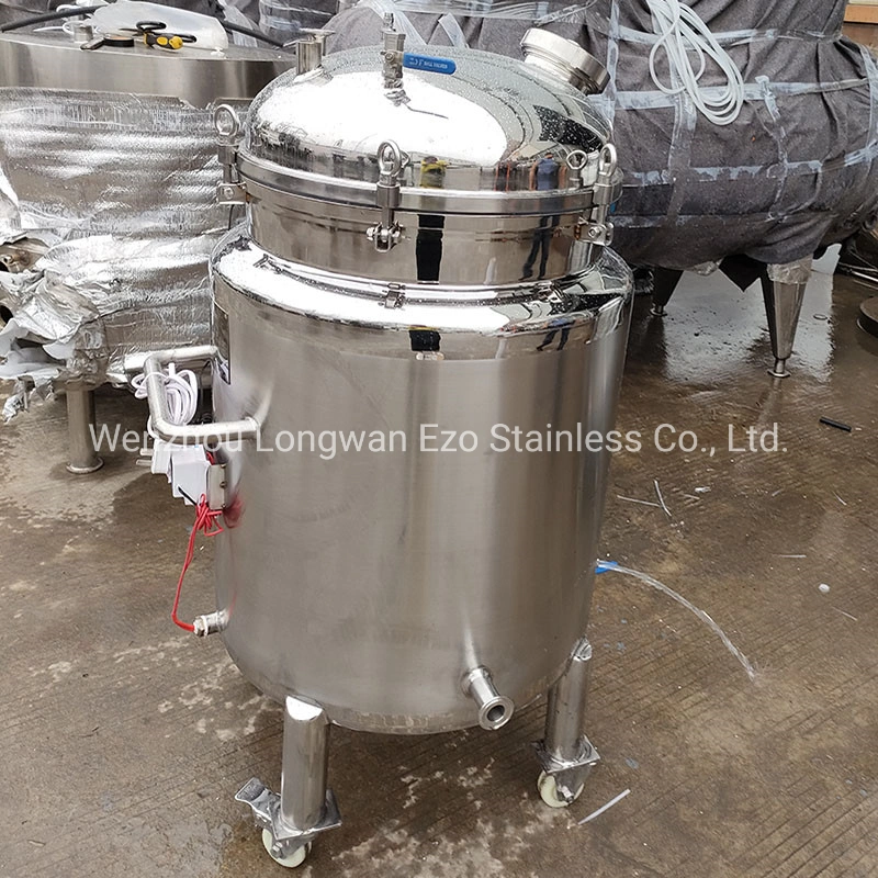 Stainless Steel Hygienic Design Big Volume Coil Jacketed Pressure Water Tank