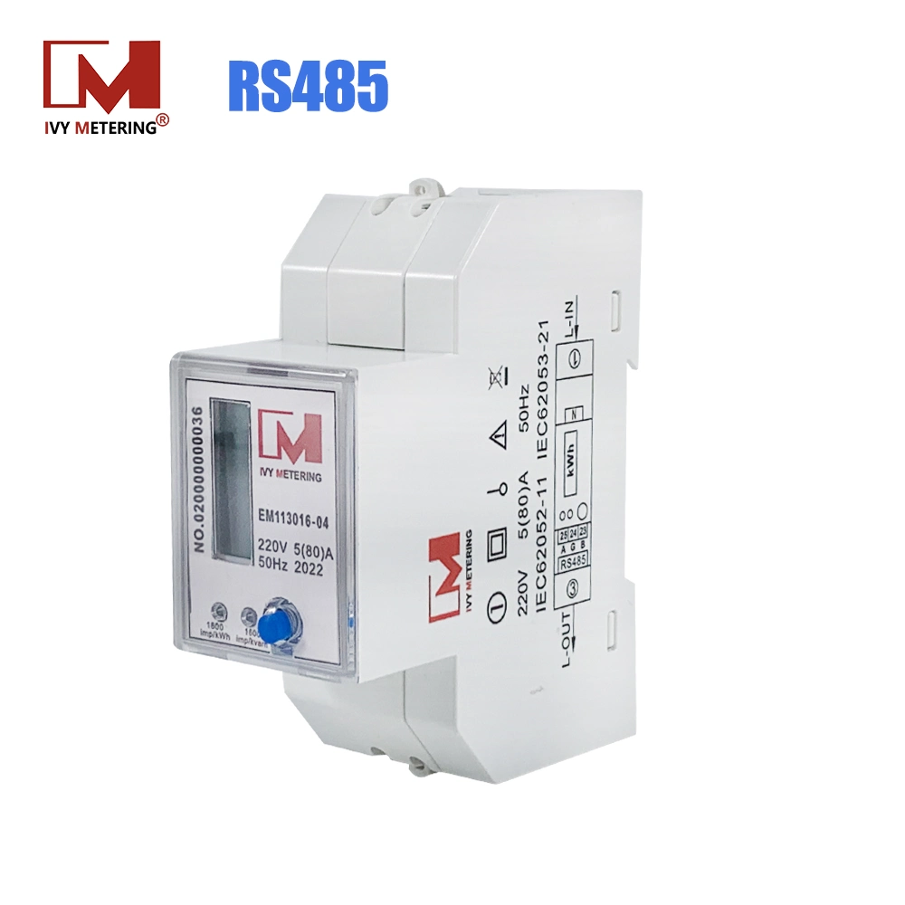 Seule la phase de l'énergie sur Rail DIN RS485 Modbus Compteur compteur électrique