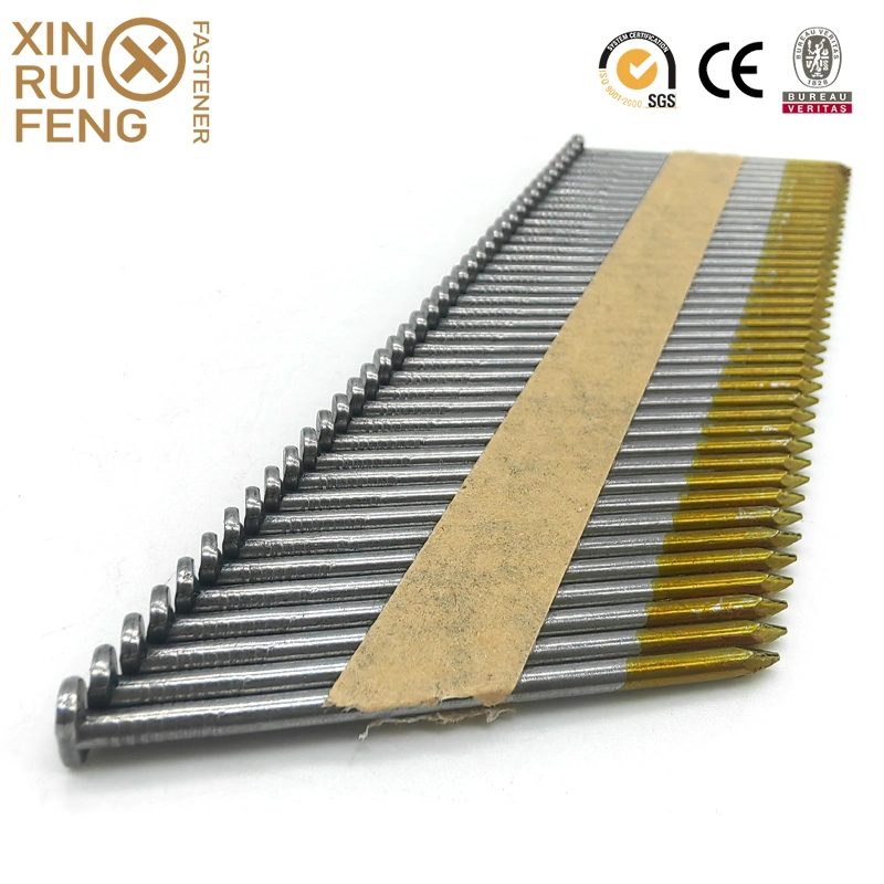 2.87*75mm 34 Degree D-Head Paper Strip Frame Nails, Industrial Frame Nail for Wooden, Paneling Frame Nails Steel Smooth Flat Machine Screw