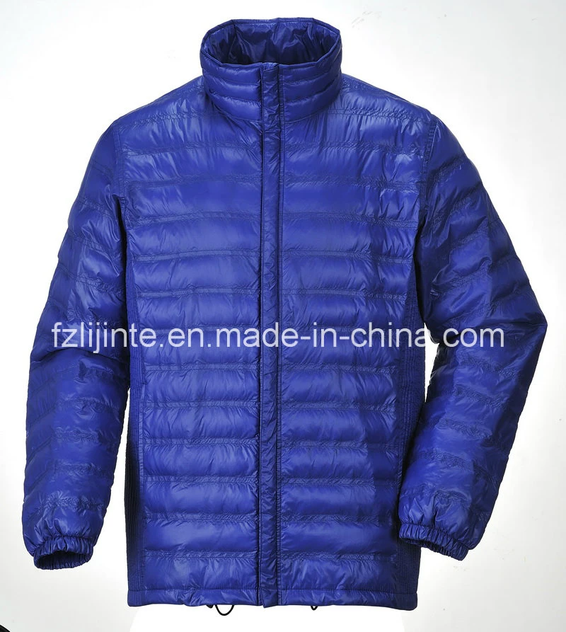 Los hombres; de la moda de invierno Fake abajo de la luz exterior Puffer chaqueta acolchada