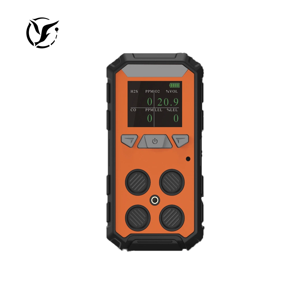 A monitorização do gás de Dispositivo de segurança operado a bateria Portable Multi Detector de gás Lel, O2, H2S, CO alarme de detecção