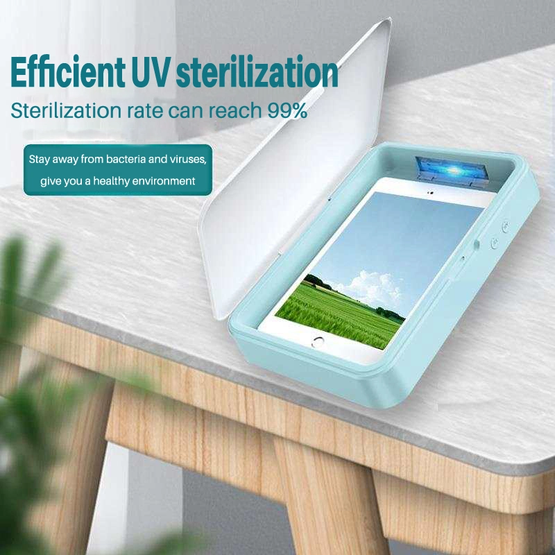 Tablet UV Disinfection Box Quartz Tube UV Sterilizer Container High-Capacity Sanitizer Box for Cleaning Phone Watch Keys with Aromatherapy Function