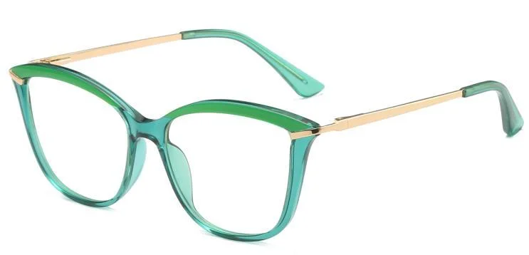 Gold Metal Lug and Temples Combination Colors of Frame Tr90 Women Eyeglasses