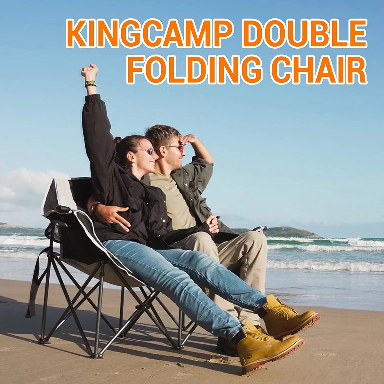 Hot Selling Multi-Color Outdoor Folding Camping Leather Chair Double Chair