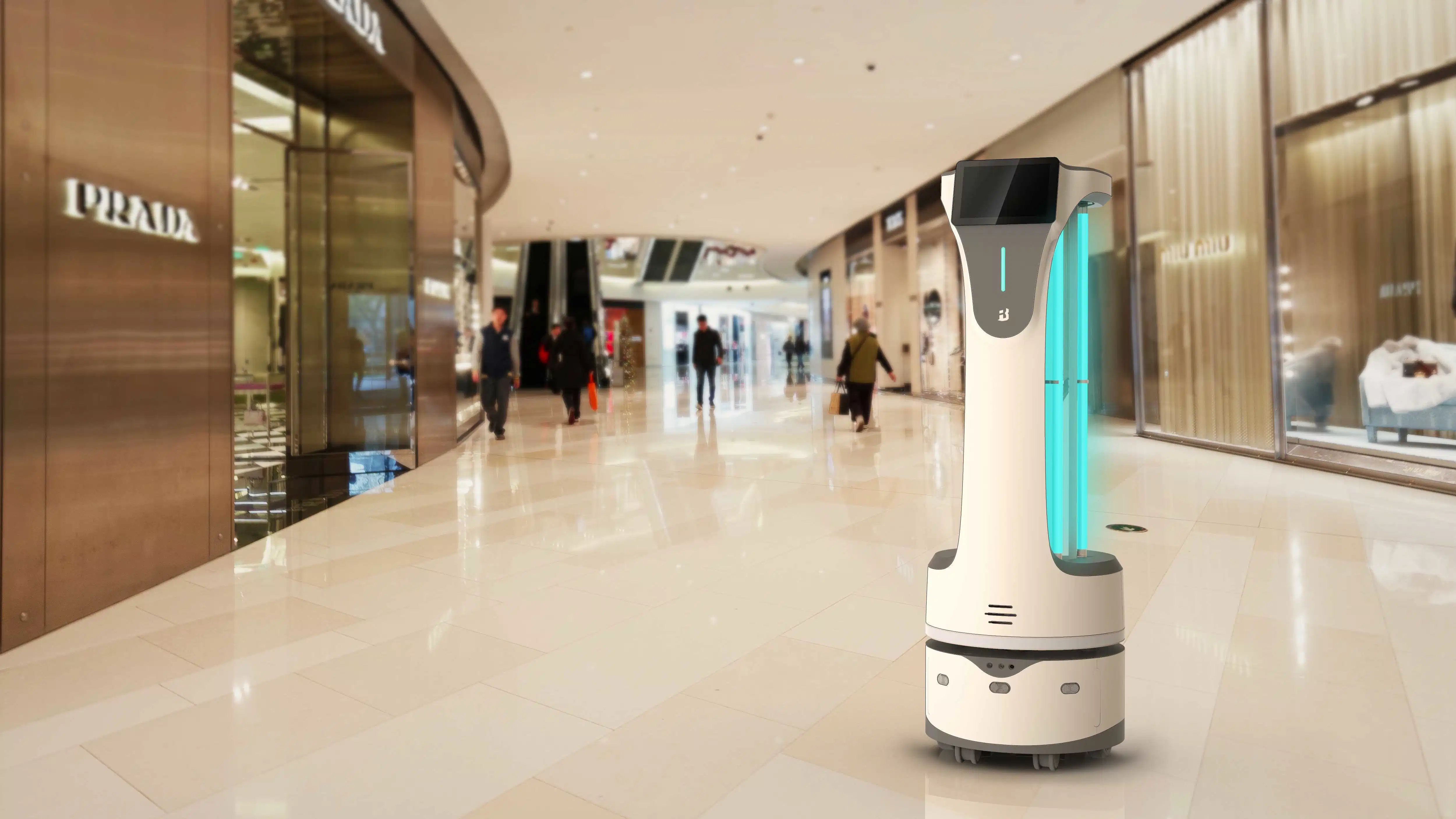 Bp-Ms1 Robot UVC, una plataforma móvil completamente autónomo Robot utiliza de desinfección UVC en el hospital, el Hotel, Centro comercial, restaurante y otros lugares públicos