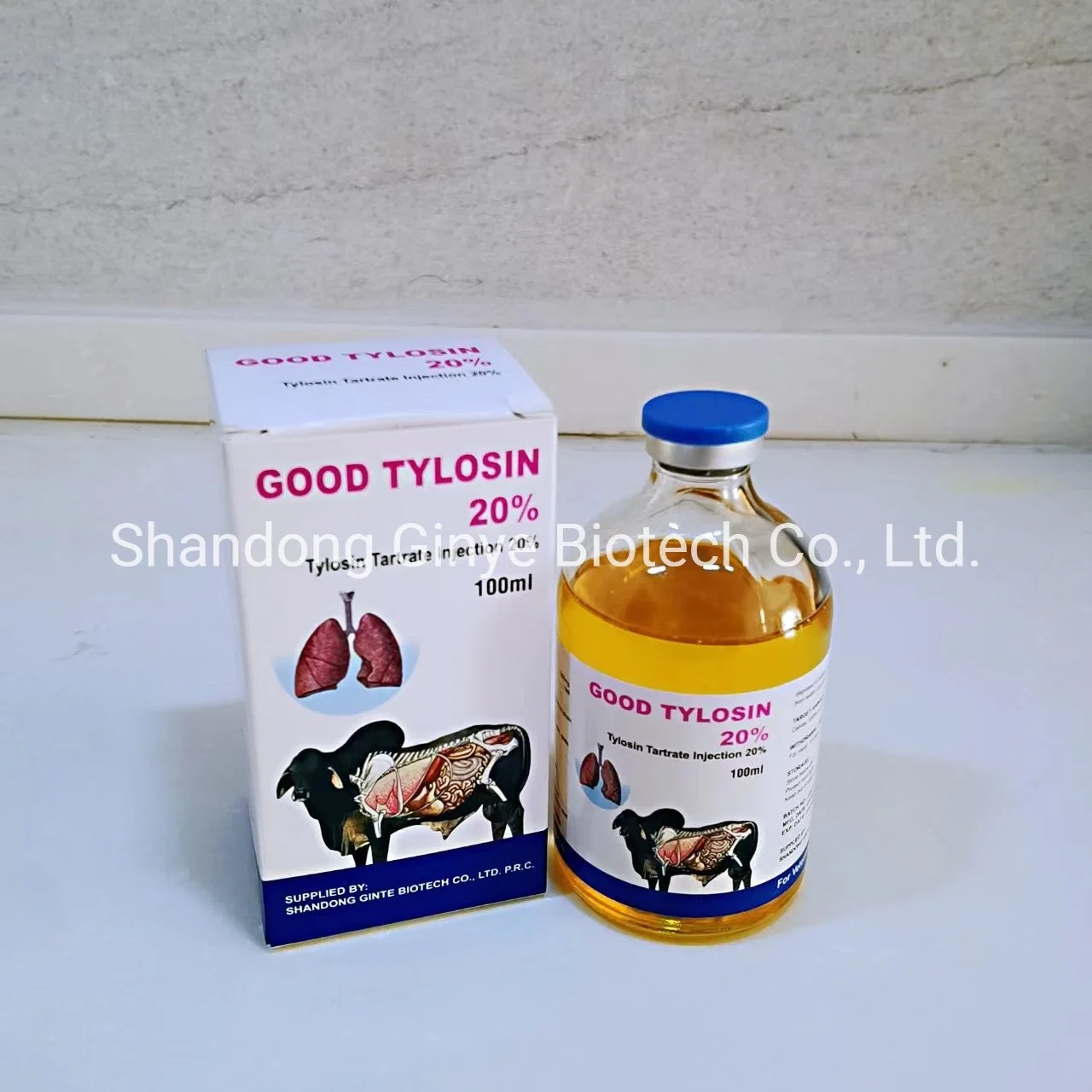 Veterinary Medicine Tylosin Tartrate Injection 20% for Animal Use