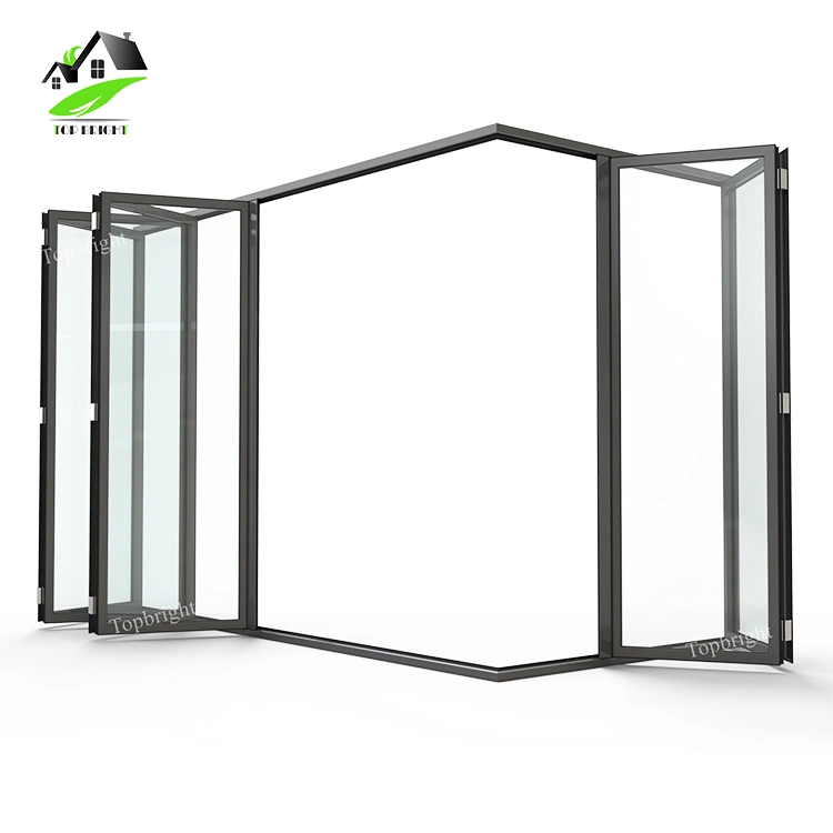 Tp50 Moderno Bi Fold Acordeón Exterior precio de las puertas de vidrio de aleación de aluminio Vertical plegables puertas plegables sistema deslizante Philippinese