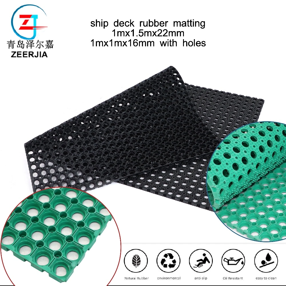 Interlocking Skid Proof Wear Resistant Anti-Slip Rubber Mat for Ski Resorts