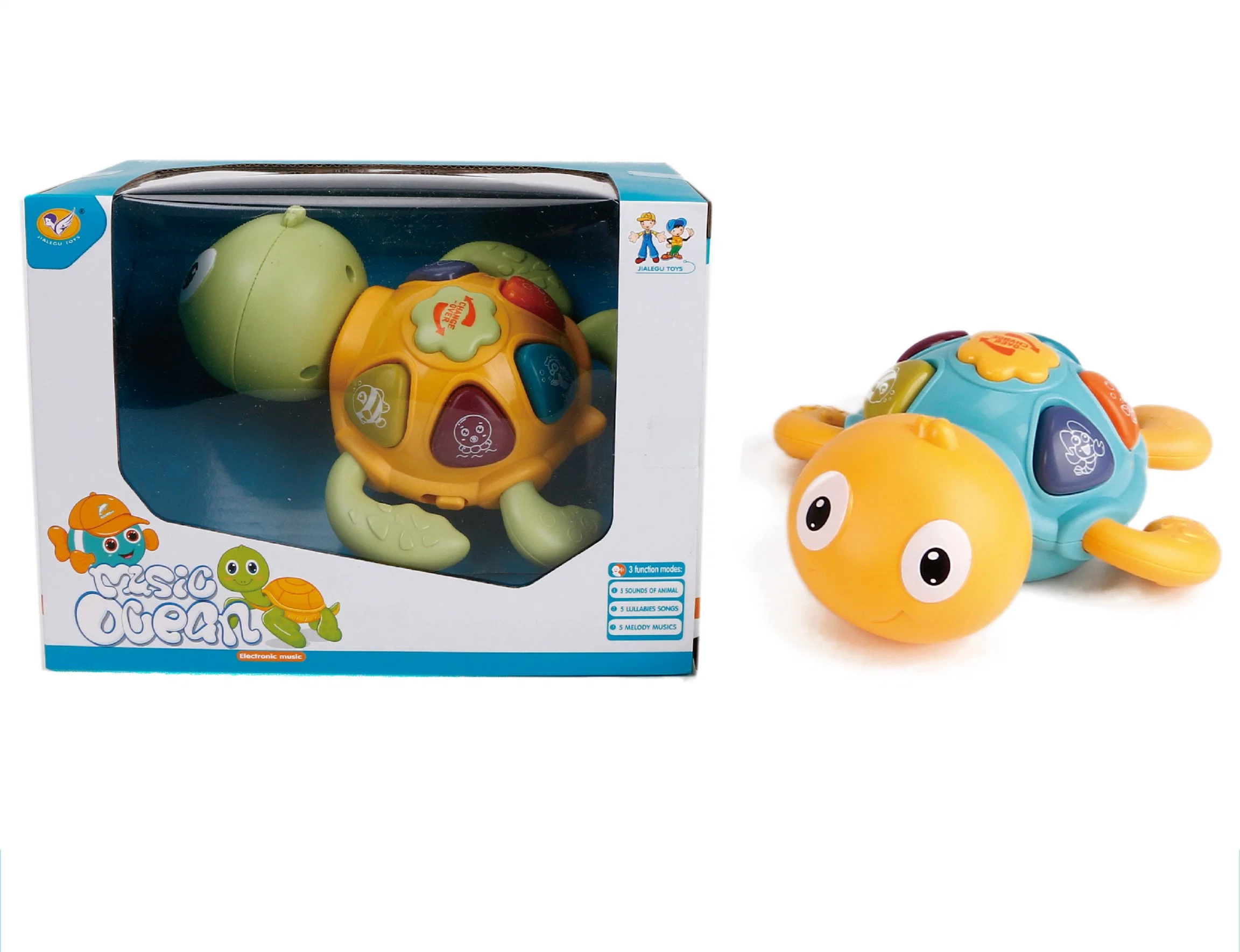 QS Baby Educational Intellectual Battery Operate Toys B/O Turtle Animals Music Player Turtle Toy with Lights and Action Functions