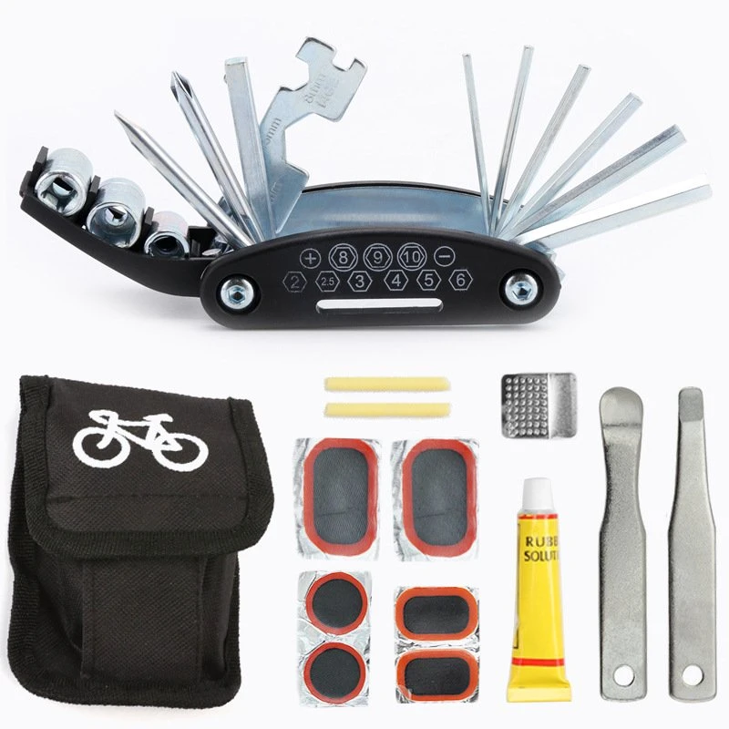Multifunktions Fahrrad Zubehör Tragbare Fahrrad Reparatur-Tool-Kit Mehrere In 1 Tools für Presta &amp; Schrader Valve/Basic Customization ODM