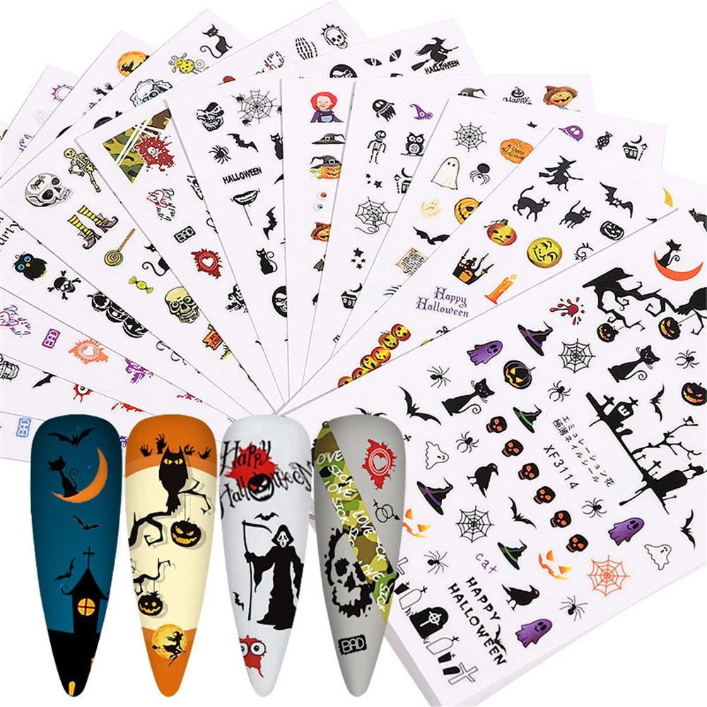 Festival Halloween impression Chritsmas nail art sticker autocollant&amp;Décoration Kit pour la beauté des ongles