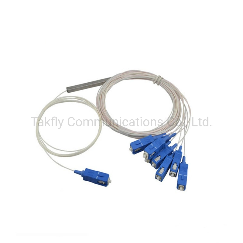 1X8 Mini 0.9mm Cable Low Insertion Loss PLC Splitter