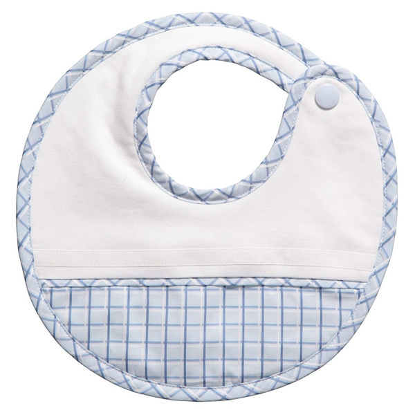 Customized Design White Bamboo Fiber Cotton Baby Bib