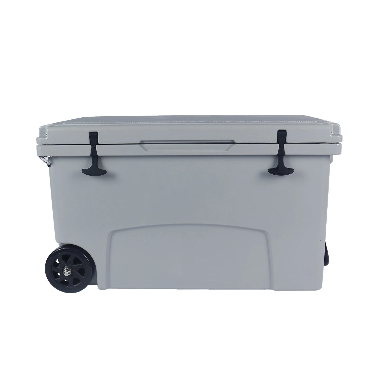 Factory Customized Food Wholesale Cheap Roto Mold Cooler Box 75L/125L/145L Trolley Cooler Box Price Plastic Insulated Cooler Box with Wheels for Beer/Can/Camp