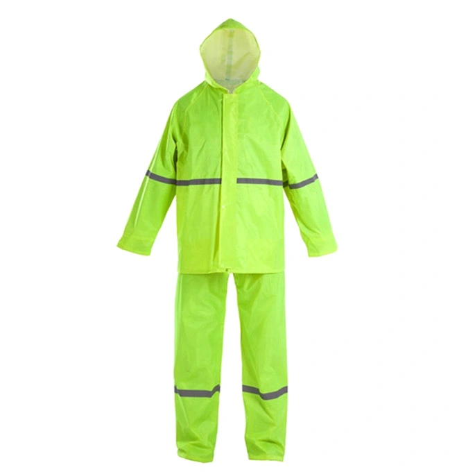 PVC Raincoat Durable Polyester Raincoat Hi Vis Raincoat