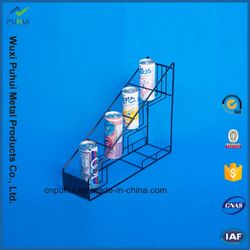 Metal Floor Standing Convenient Store Promotion Wire Tray Holder Drinks Display Rack (PHY1057F)