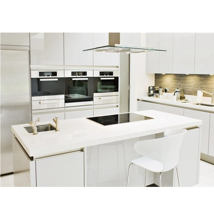 New Style White Wood Veneer Kitchen Cabinet Furniture