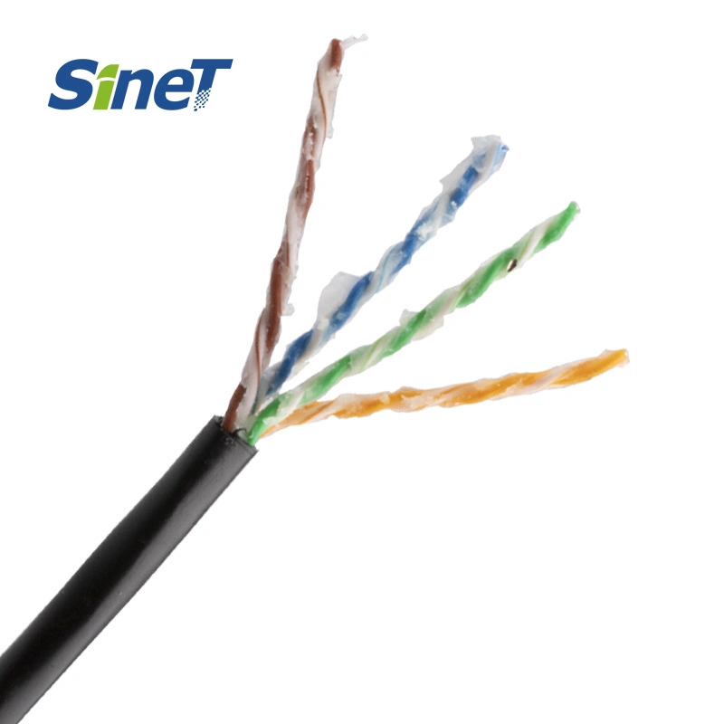 Outdoor 250MHz Cat5e Ethernet Cable 1000FT Gel Filled UTP 4 Prs Solid Copper Conductor LDPE Jacket