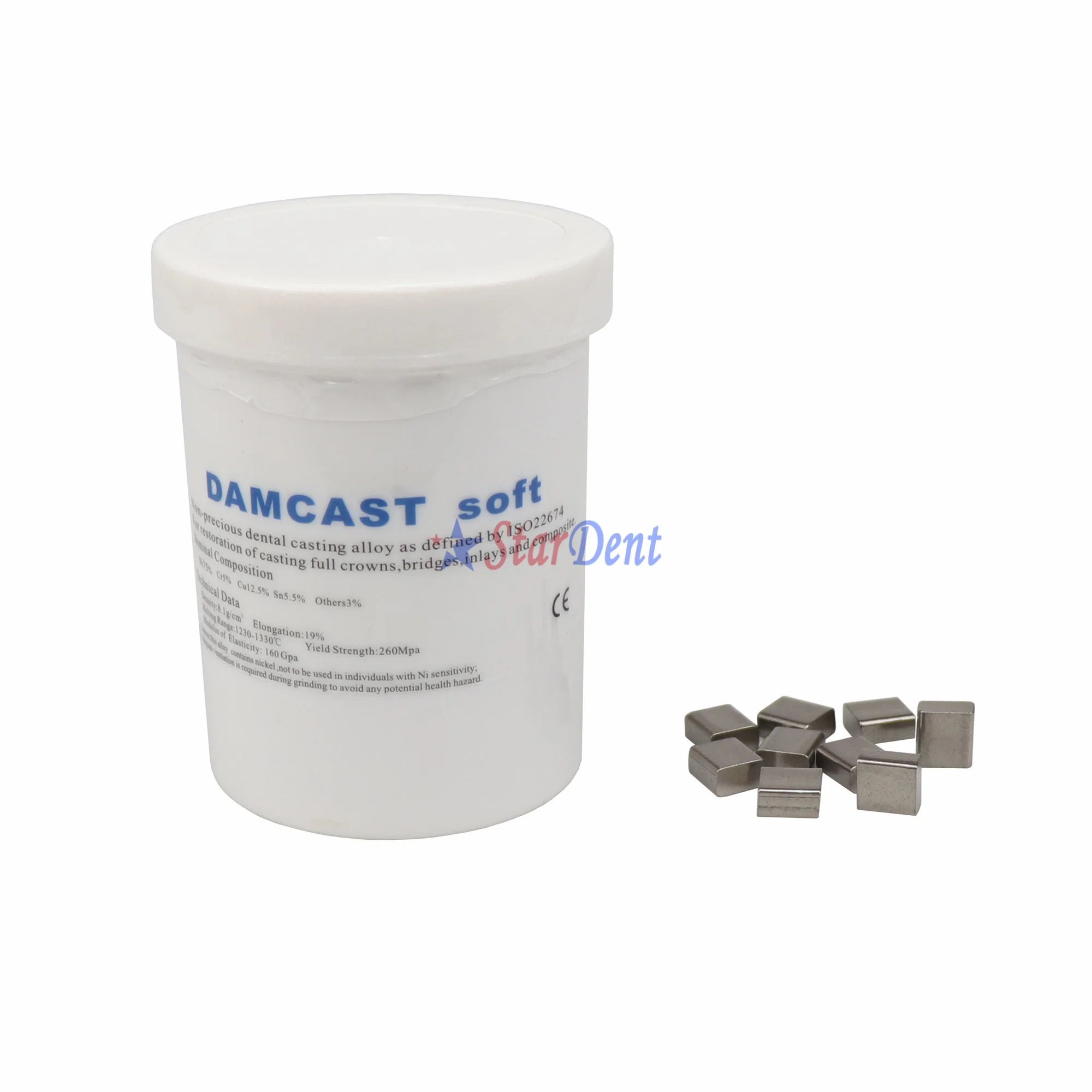 Dental Nickel-Base Casting Alloy Beryllium-Free Damcast Soft Lab Material for Implant and Denture