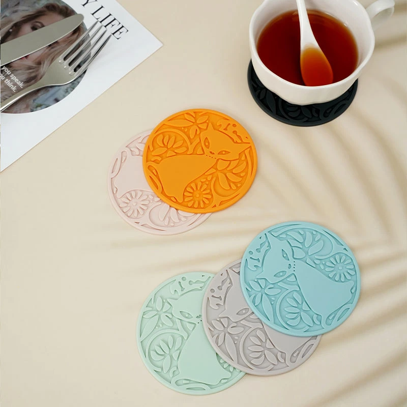 Silicone Homeware Coasters Set Non-Slip Table Coasters for Drinks